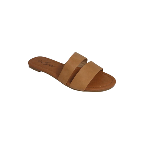 Double band slip on sandals