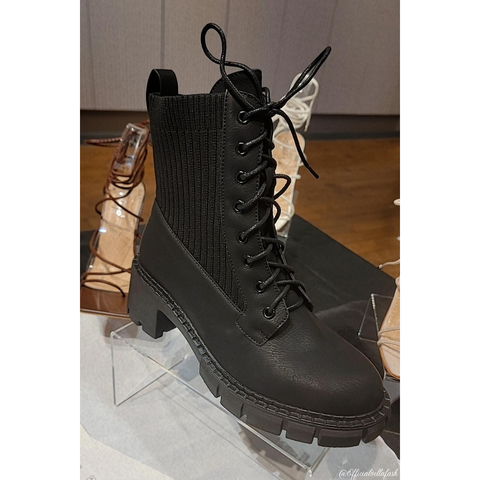 Black chunky boot-wide fit