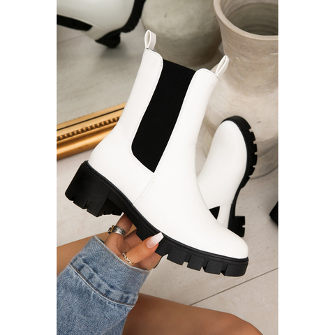 White Chunky Boot-wide fit
